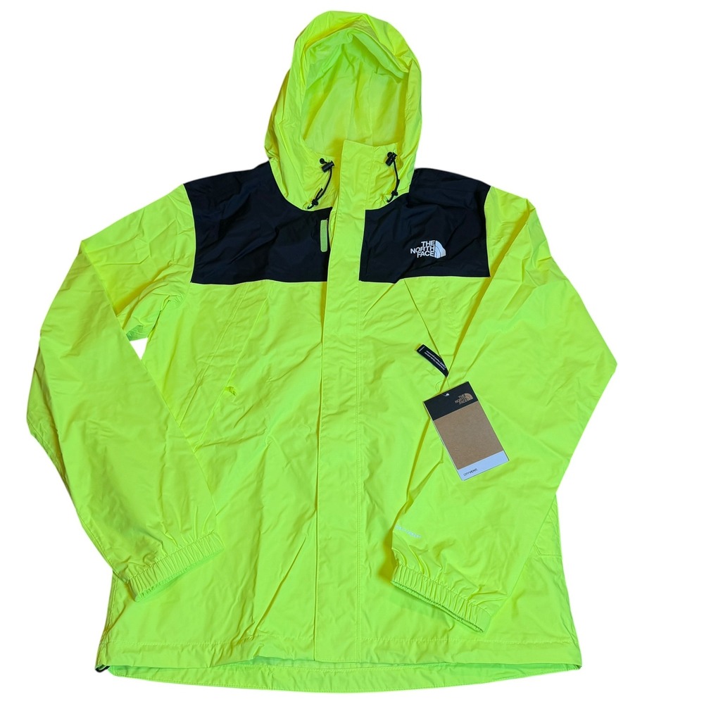 The North Face Antora Jacket Mens Small Yellow Black New Waterproof Rain Shell